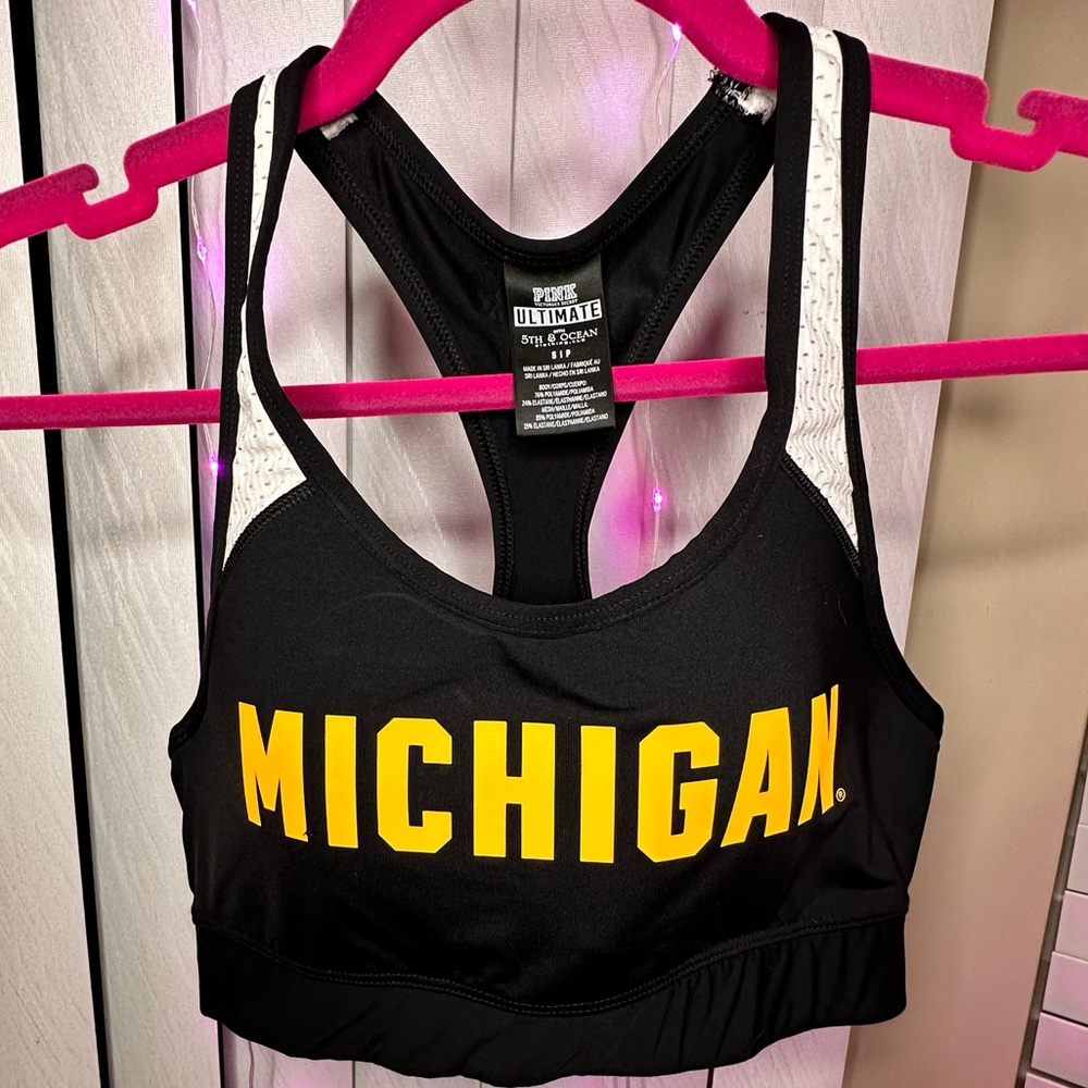 Michigan PINK sports bra